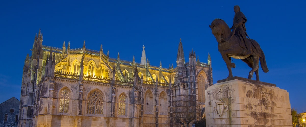 View of the famous landmark, Monastery of Batalha, Portugal.