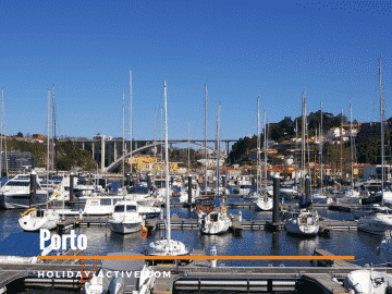 Boats in the Douro Marina in Porto, Portugal