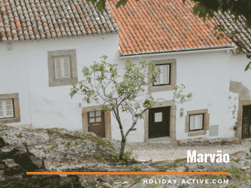 White washed houses line the streets of Marvão