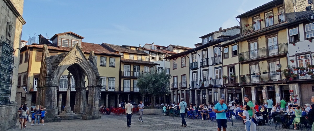 Largo da Oliveira (meaning Olive tree square) is in Guimarães, Portugal
