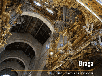 The beautiful and rich decoration of the Braga Cathedral in Portugal