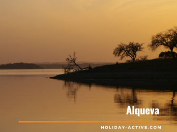 Beautiful sunset at the Alqueva lake in Alentejo, Portugal
