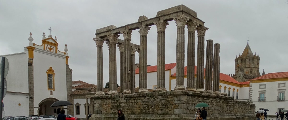 The Roman Temple als known as the Temple of Diana, in Évora, Portugal