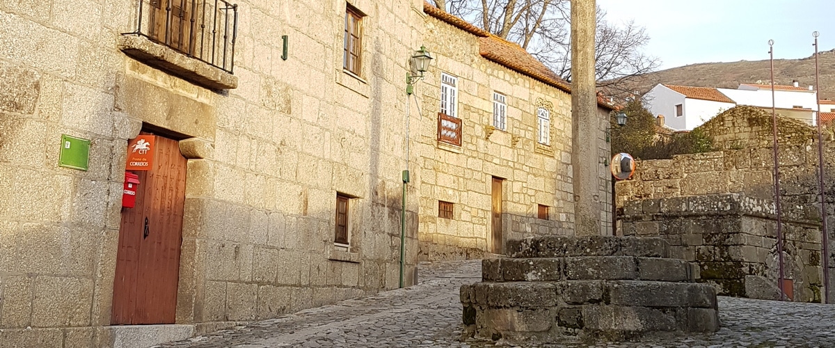 Old Town Hall and Pillory in Lanhares da Beira in Portugal